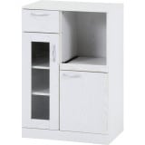 不二貿易 キッチンボード オークWH キャスター付 ホワイト 商品コード52304【代引・日時指定・キャンセル不可・北海道沖縄離島配送不可】 -お取リ寄せ-