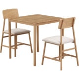 不二貿易 マリー ダイニングセット3点 ベージュカラー W700xD700xH720mm PVCシート 商品コード52359【代引・日時指定・キャンセル不可・北海道沖縄離島配送不可】 -お取リ寄せ-