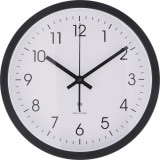 不二貿易 電波掛時計 シンプル 25cm BK ブラック 商品コード70475【代引・日時指定・キャンセル不可・北海道沖縄離島配送不可】 -お取リ寄せ-