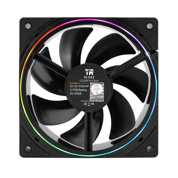 Thermalright サーマルライト TL-S12 120mm 4PIN PWMファン BLACK ブラック 7枚ファンブレード ARGBライティング対応 ARGB:5V 3PIN ファンサイズ:120×120×25mm ファン風量:47.6CFM ノイズ:23.2dBA 【キャンセル不可・北海道沖縄離島配送不可】 -お取り寄せ-