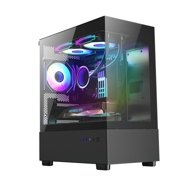 4534782982477 恵安 KEIAN PCケース 強化ガラス KX-M03-BK