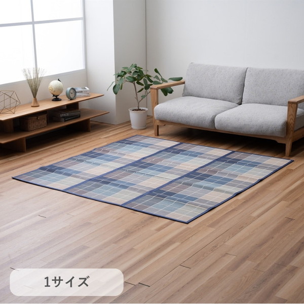 イケヒコ    スライド ブルー 180×180cm   竹 経糸 市松柄 籐竹カーペット 竹ラグ g0044511 1100390044511  【代引き不可】【北海道沖縄離島は配送不可】-お取り寄せ品-