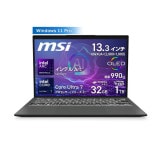 【11月20日発売】MSI いつでもどこにでも持ち運べて幅広く使える 超薄型 超軽量 13.3インチ ハイパワー ビジネスノートPC msi Prestige-13-AI-Evo-A2HMG-5579JP 13.3インチ QWXGA+ 60Hz OLED 有機EL DisplayHDR True Black 500 DCI-P3相当 / Core Ultra 7 プロセッサー 255H / インテル Arc 140T GPU / 32GB / SSD 1TB / Windows 11 Pro