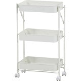 不二貿易 組立て楽な折畳めるワゴン スパーク オフホワイト 商品コード 50614 【代引・日時指定・キャンセル不可・北海道沖縄離島配送不可】 -お取リ寄せ-