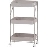 不二貿易 組立て楽な折畳めるワゴン スパーク グレージュ 商品コード 50616 【代引・日時指定・キャンセル不可・北海道沖縄離島配送不可】 -お取リ寄せ-