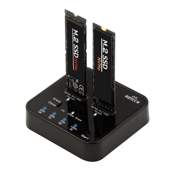 AOTECH M.2 NVMe SSD クローン＆4モードイレーススタンド パソコンなしで複製 抹消 超高速データ転送 USB3.2 Gen2×2 UASPモード対応 データ移行 バックアップ【キャンセル不可・北海道沖縄離島配送不可】 -お取り寄せ-