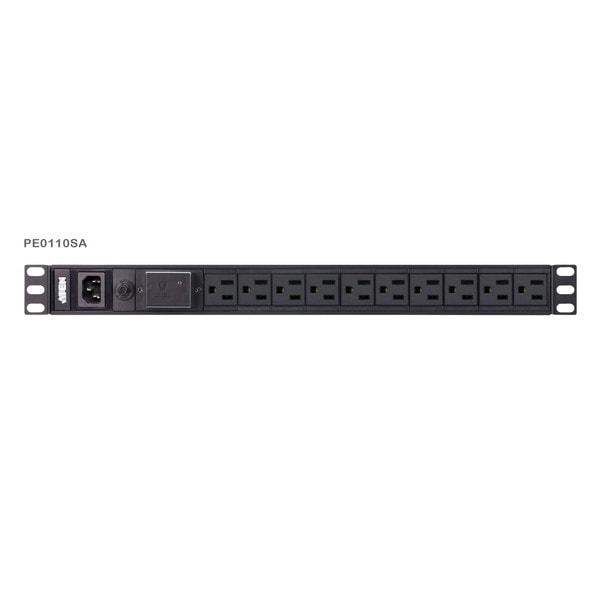 ATEN ラックマウントPDU (1U / 100V / 15A / NEMAタイプ 10ポート / サージ保護回路搭載) PE0110SA【キャンセル不可・北海道沖縄離島配送不可】-お取り寄せ-