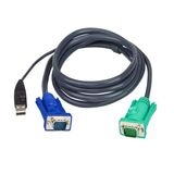 ATEN KVM�ɥ���ѥ����֥� 2L-5205U Ĺ����5m USB KVM�����֥� 3 in 1 SPHD���ͥ�������°�ڥ���󥻥��Բġ��̳�ƻ����Υ�������Բġ�-������-