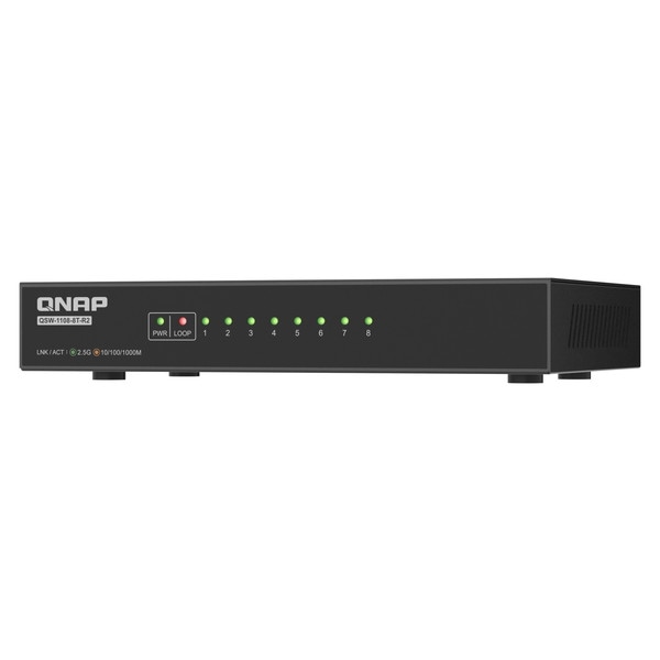 QNAP マルチギグスイッチ QSW-1108-8T-R2 8 x 2.5GbE スイッチ スイッチングファブリック：40 Gbps 【お取り寄せ商品です/納期都度対応】