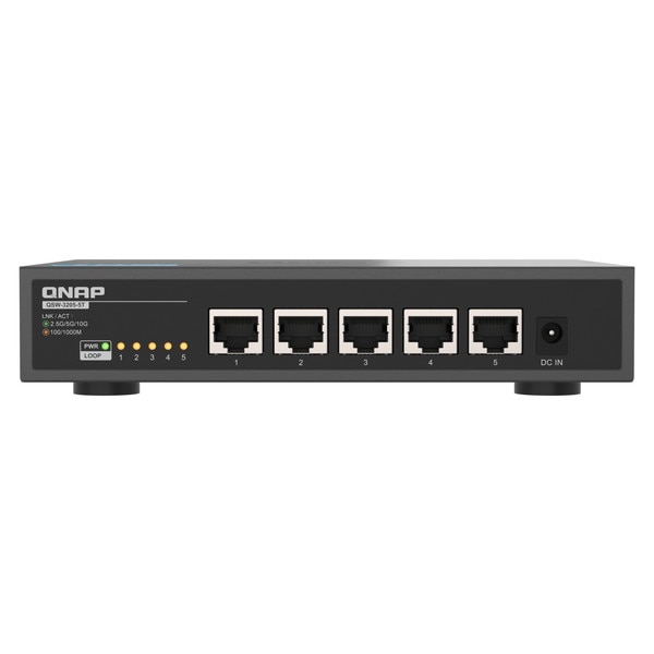 QNAP アンマネージドスイッチ QSW-3205-5T 10GbEの速度を実現 ポート数 ： 5 スイッチングファブリック：100 Gbps 【お取り寄せ商品です/納期都度対応】