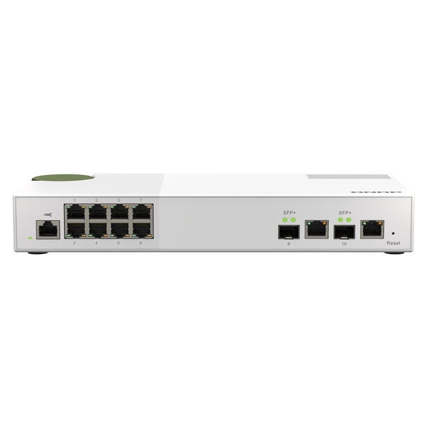 QNAP マネージドスイッチ QSW-M2108-2C 2 x 10GbE SFP+/RJ45コンボポート および 8 x 2.5 Gigabitポート Layer 2 Webマネージドスイッチ ポート数：8+2 スイッチングファブリック：80 Gbps【お取り寄せ商品です/納期都度対応】