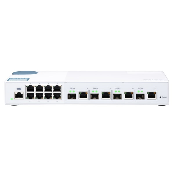QNAP マネージドスイッチ QSW-M408-4C SMBネットワークデプロイ用 エントリーレベルの10GbE L2  Webマネージドスイッチ 4 x 10GbE SFP+/RJ45コンボポート / 8 x RJ45 ギガビットイーサネットポート 【お取り寄せ商品です/納期都度対応】