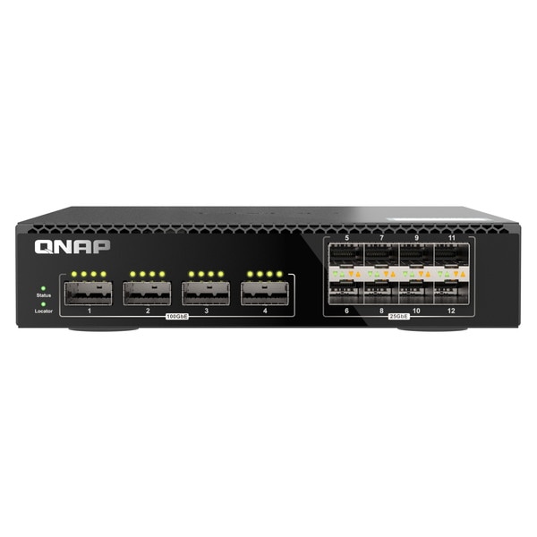 QNAP マネージドスイッチ QSW-M7308R-4X  4 x 100GbE QSFP28 ポート/ 8 x 25GbE SFP28 ポートポート数 ： 4＋8  100GbE L3 Lite Managed スイッチ【お取り寄せ商品です/納期都度対応】