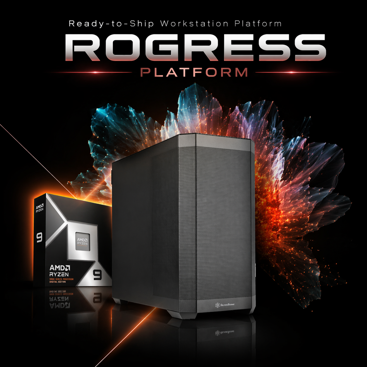 最短即日出荷【ROGRESS PLATFORM 】 (Ryzen9 9950X3D2 /メモリ:DDR5 128GB(64GBx2)/SSD:4TB NVMe Gen5 /HDD:-/電源:1300W 80PLUS Platinum/グラボ:Onboard ) Rogress Platform-449816  カスタマイズ可能 BTOパソコン SEH2