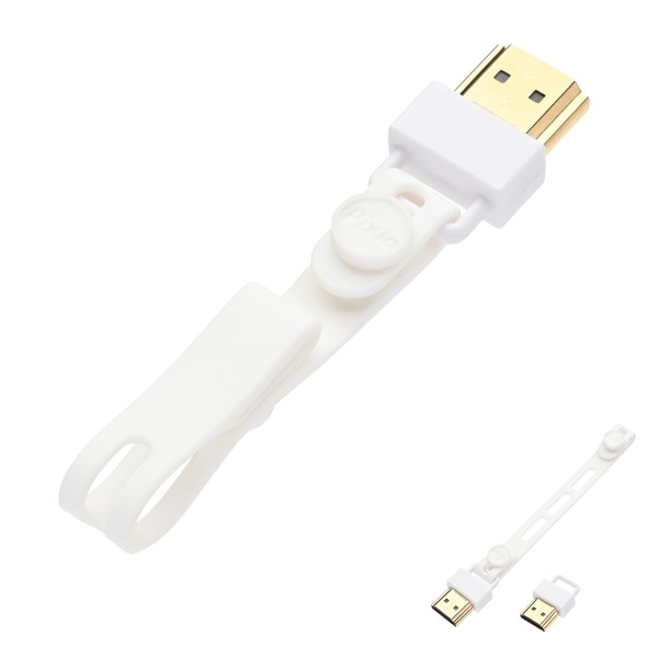 Pixio HDMIコネクタストラップ White ホワイト PXCSH1WH-O モニター下スペース活用 推し活 端子保護【キャンセル不可・北海道沖縄離島配送不可】