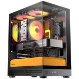 Okinos �ԥ顼�쥹PC������ Aqua UNO Canary (Black/Yellow) �ߥ˥�� 120 mm ARGB�ե���3��ɸ�����/ ����ե��å��ܡ�������Ÿ��� ���������/ ����309 mm�ޤ� ��ĥ�����ɥ��ڡ�������/ �֥�å��������� �ڥ���󥻥��Բġ��̳�ƻ����Υ�������Բġ�