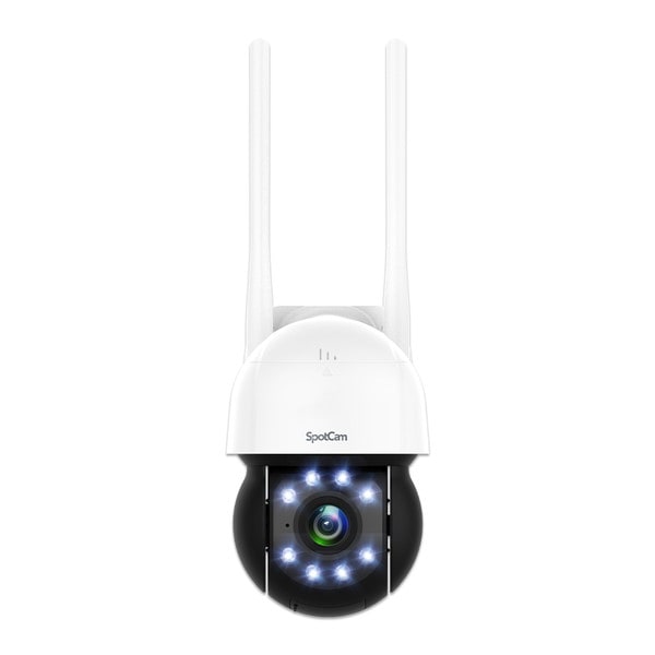 SpotCam ネットワークカメラ SpotCam PT1 SPC-SPOTCAM-PT1 屋内 屋外 監視カメラ 防犯カメラ 2K高解像度 自動検出機能 防水仕様 パンチルト Wi-Fi接続 有線接続 クラウド保存 microSD カード対応【キャンセル不可・北海道沖縄離島配送不可】