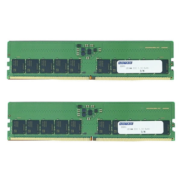 4946516103704 ADTEC DDR5-5600 UDIMM ECC 16GB (1Rx8)×2枚組 ADS5600D