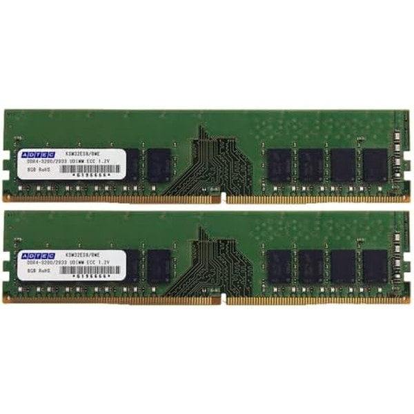 4946516094385 ADTEC DDR4-2666 UDIMM ECC 16GB (2Rx8)×2枚組 ADS2666D