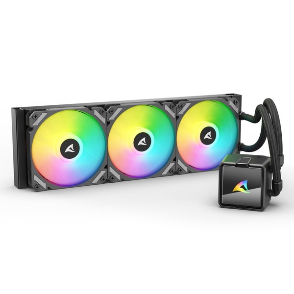 Sharkoon 水冷CPUクーラー SHA-S60 ARGB BK [ブラック] オールインワン液体冷却システム ARGB PWMファン3基搭載 最大ノイズレベル：34.3dBA 【キャンセル不可・北海道沖縄離島配送不可】