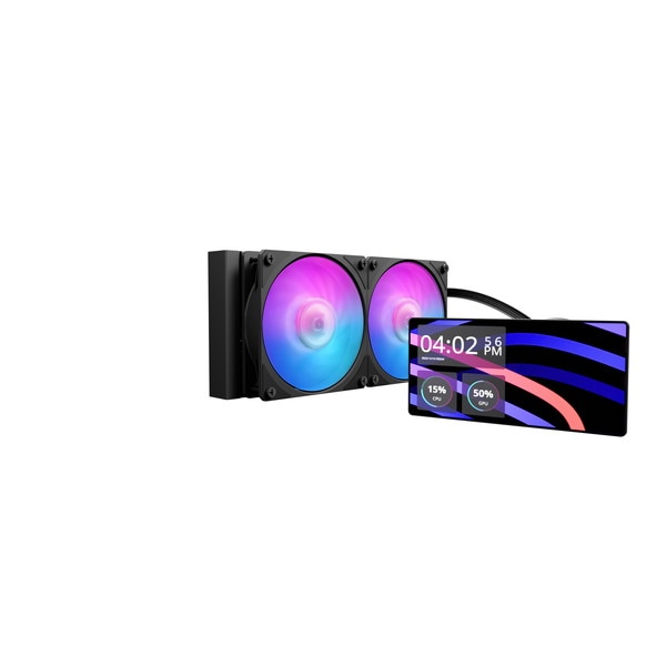 CoolerMaster 水冷CPUクーラー MLW-D24M-A24PA-L1 (MasterLiquid Core LCD240 BL ARGB) ブラック 240mmラジエーター 液晶ディスプレイ搭載【キャンセル不可・北海道沖縄離島配送不可】