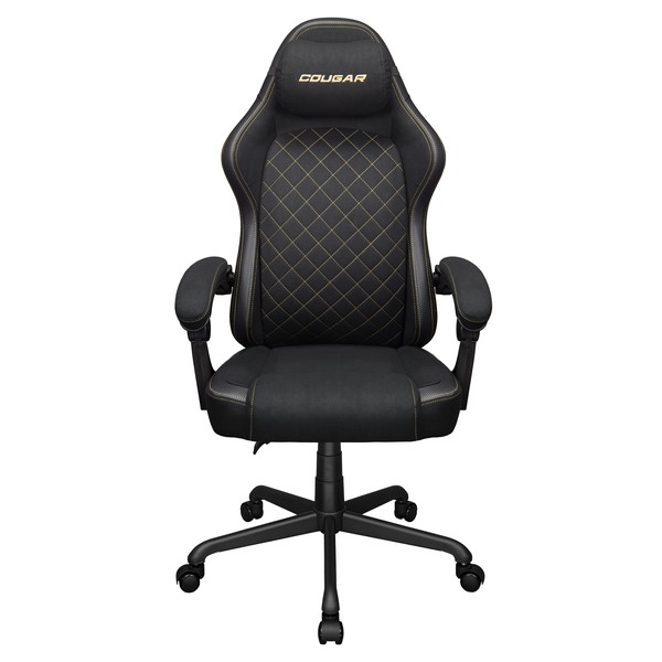 【10月16日発売】COUGAR ゲーミングチェア CGR-FXF-GLB (FUSION EX GOLD F) スエード調ファブリック 布地 リンクライニング連動アームレスト 静音キャスター ブラック ゴールド 【キャンセル不可・北海道沖縄離島配送不可】