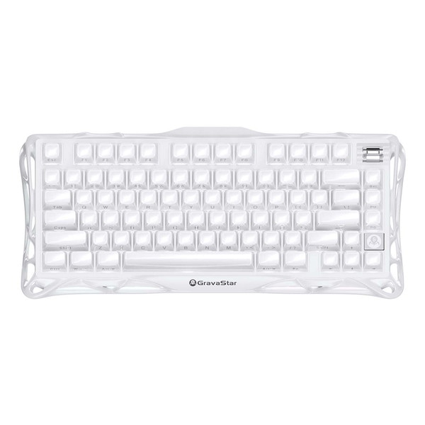 GravaStar ゲーミングキーボード Mercury K1 GS K1_WHT オパーリンホワイト 英語配列 US配列 メカニカル ワイヤレス Bluetooth 有線 ホットスワップ 75%レイアウト【キャンセル不可・北海道沖縄離島配送不可】