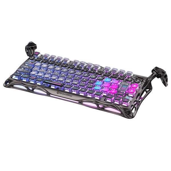 GravaStar ゲーミングキーボード Mercury K1 Pro GS K1 PRO_CBLK_JP サイバーパンク 日本語配列 メカニカル ワイヤレス Bluetooth 有線 ホットスワップ 75%レイアウト【キャンセル不可・北海道沖縄離島配送不可】