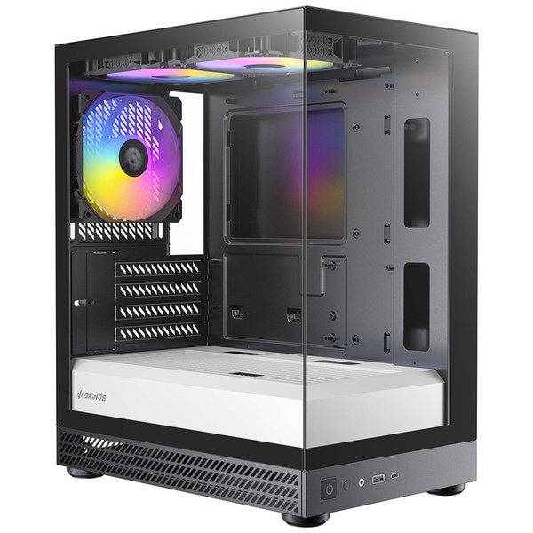 4897121941628 Okinos ピラーレスPCケース Aqua UNO Zebra (Black