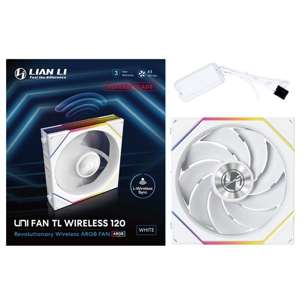 LIAN LI �磻��쥹 ARGB�ե��� UNI FAN TL Wireless Reverse 120 White (1pcs) 12RTL1W1W �ղ�ž 1�ĥѥå� �ۥ磻�� �ڥ���󥻥��Բġ��̳�ƻ����Υ�������Բġ�