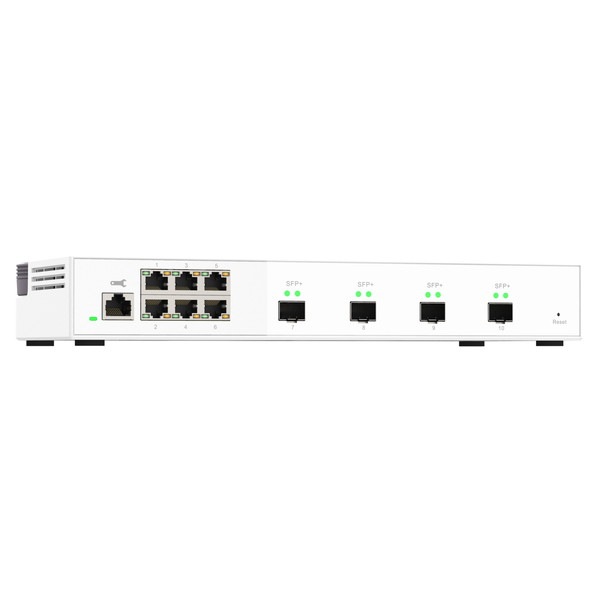 QNAP �ޥ͡����ɥ����å� QSW-M2106-4S 4 x 10GbE SFP+ ����� 6 X 2.5GbE Layer 2 �ݡ��ȿ���6 �����å��󥰥ե��֥�å���110 Gbps �Ÿ���¢�ڤ����󤻾��ʤǤ�/Ǽ�������б���