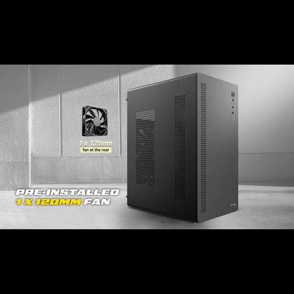 Antec PCケース ST20M コンパクト静音型 ミニタワー PCケース 高コスパ 265mmグラボ対応 CPU高150mm リアファン搭載【キャンセル不可・北海道沖縄離島配送不可】