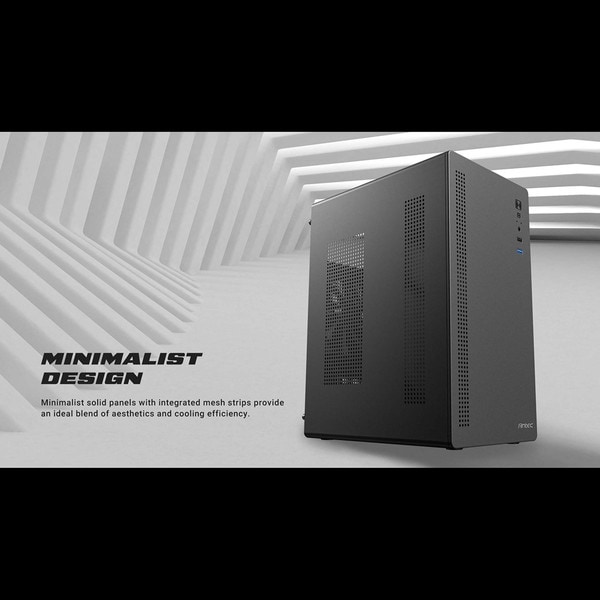 Antec PCケース ST20M コンパクト静音型 ミニタワー PCケース 高コスパ 265mmグラボ対応 CPU高150mm リアファン搭載【キャンセル不可・北海道沖縄離島配送不可】