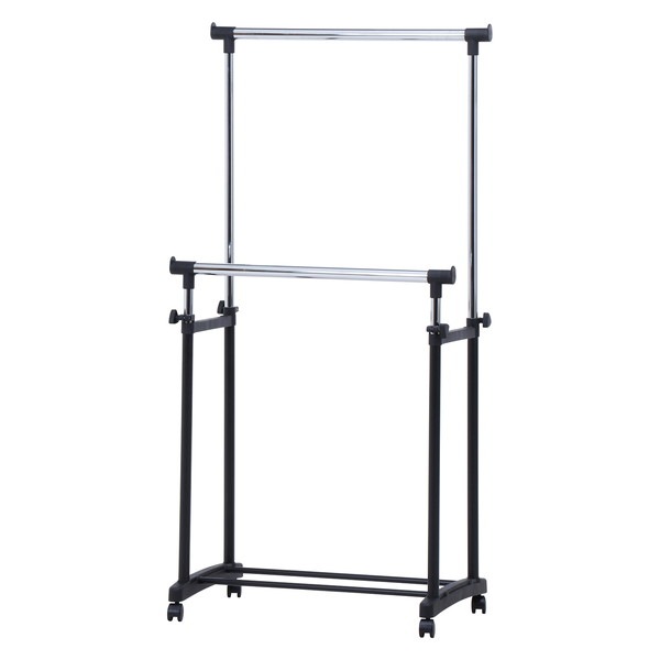 不二貿易 パイプダブルハンガー 4644−A0−BK 14200 商品コード15540 【代引・日時指定・キャンセル不可・北海道沖縄離島配送不可】 -お取リ寄せ-