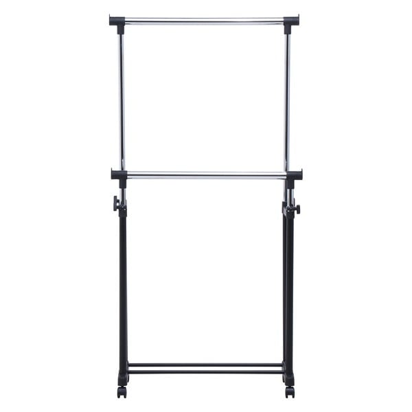 不二貿易 パイプダブルハンガー 4644−A0−BK 14200 商品コード15540 【代引・日時指定・キャンセル不可・北海道沖縄離島配送不可】 -お取リ寄せ-