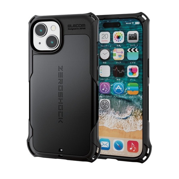 ELECOM ���쥳�� PM-A23AZEROBK iPhone 15 �ʎ��̎ގ؎��Ďގ����� ZEROSHOCK �̎ގ׎����ڥ���󥻥��Բġ��̳�ƻ����Υ�������Բġ�