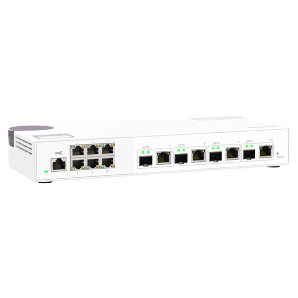 QNAP マネージドスイッチ QSW-M2106-4C 4 x 10GbE SFP+/RJ45コンボポート / 6 x 2.5 Gigabitポート Layer 2 Webマネージドスイッチ ポート数:6+4 スイッチングファブリック:110 Gbps 電源内蔵 【お取り寄せ商品です/納期都度対応】