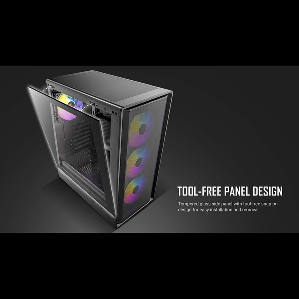 Antec PC������ P6 Neo ARGB �������饹��� ��ѷ� �ߥɥ륿������� ARGB�ե���4��ɸ����� ����8�ե����б� 240mm�����б� �����ȥե��륿���աڥ���󥻥��Բġ��̳�ƻ����Υ�������Բġ�
