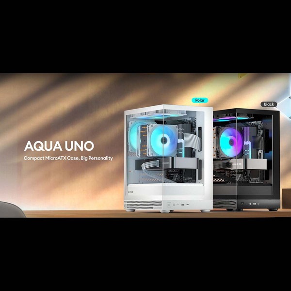 Okinos �ԥ顼�쥹PC������ Aqua UNO Yolk (White/Yellow) �ߥ˥�� 120 mm ARGB�ե���3��ɸ�����/ ����ե��å��ܡ�������Ÿ��� ���������/ ����309 mm�ޤ� ��ĥ�����ɥ��ڡ�������/ �ۥ磻�ȥ������� �ڥ���󥻥��Բġ��̳�ƻ����Υ�������Բġ�