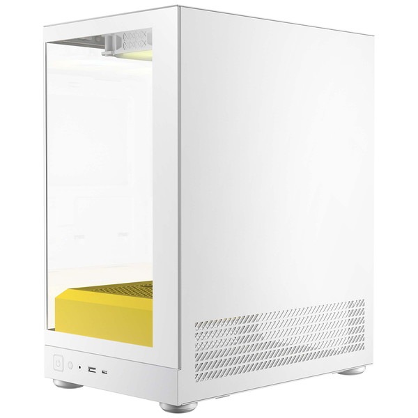 Okinos �ԥ顼�쥹PC������ Aqua UNO Yolk (White/Yellow) �ߥ˥�� 120 mm ARGB�ե���3��ɸ�����/ ����ե��å��ܡ�������Ÿ��� ���������/ ����309 mm�ޤ� ��ĥ�����ɥ��ڡ�������/ �ۥ磻�ȥ������� �ڥ���󥻥��Բġ��̳�ƻ����Υ�������Բġ�