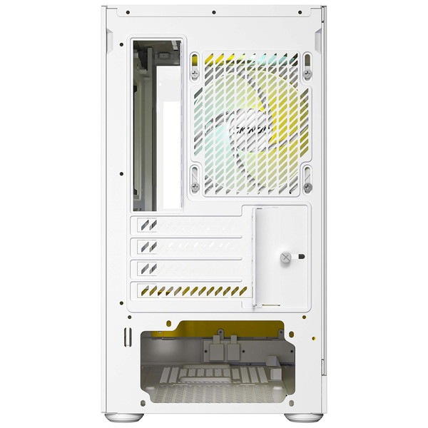 Okinos �ԥ顼�쥹PC������ Aqua UNO Yolk (White/Yellow) �ߥ˥�� 120 mm ARGB�ե���3��ɸ�����/ ����ե��å��ܡ�������Ÿ��� ���������/ ����309 mm�ޤ� ��ĥ�����ɥ��ڡ�������/ �ۥ磻�ȥ������� �ڥ���󥻥��Բġ��̳�ƻ����Υ�������Բġ�