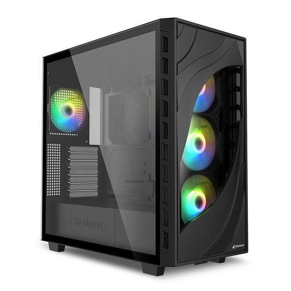 ATX PCケース シャクーン ナイトシャーク argbファン付