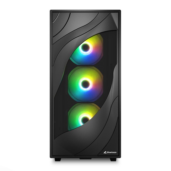 Sharkoon ミドルタワー PCケース REBEL C80G RGB 強化ガラスパネル 120mm ARGBファン×4 標準搭載 ATX Micro-ATX Mini-ITX 対応 【キャンセル不可・北海道沖縄離島配送不可】