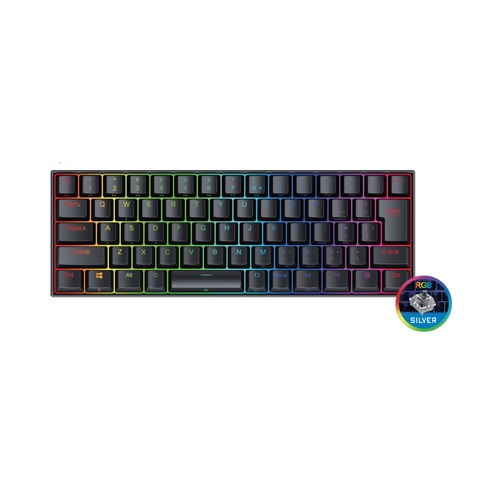 日本語ゲーミングキーボード タイムリー Timely K630RGB-JPTI 60%サイズ 銀軸メカニカルキー採用 本体TypeCコネクタ採用 【キャンセル不可・北海道沖縄離島配送不可】