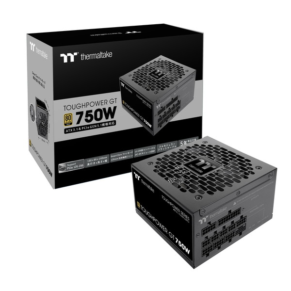 Thermaltake �����ޥ�ƥ���  TOUGHPOWER GT/0750W ATX3.1 PS-TPT-0750FNFAGJ-3 �Ÿ���˥å� �֥�å� 750W ATX 3.1 80PLUS GOLDǧ�� PCI Express 5.1�б� �ڥ���󥻥��Բġ��̳�ƻ����Υ�������Բġ� -������-