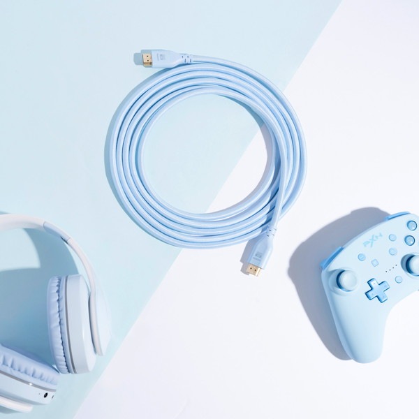Pixio HDMI�����֥� PXH212B Pastel Blue PXH212BBL-O Ĺ��2m HDMI2.1 HDR 8K�б� ����120Hz �ѥ��ƥ�֥롼 �ڥ���󥻥��Բġ��̳�ƻ����Υ�������Բġ�
