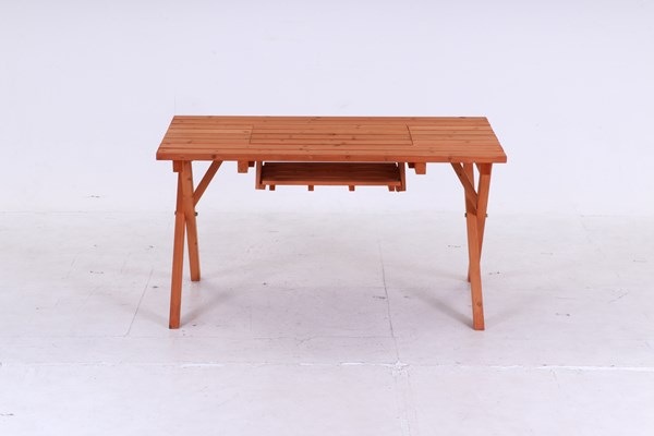 不二貿易 杉材 BBQテーブル&ベンチセット (コンロスペース付) SD09-1032BR 商品コード81761【代引・日時指定・キャンセル不可・北海道沖縄離島配送不可】 -お取リ寄せ-