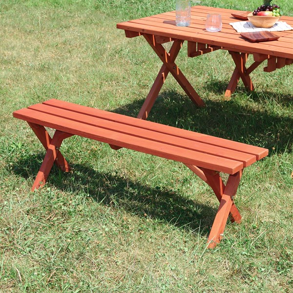 不二貿易 杉材 BBQテーブル&ベンチセット (コンロスペース付) SD09-1032BR 商品コード81761【代引・日時指定・キャンセル不可・北海道沖縄離島配送不可】 -お取リ寄せ-