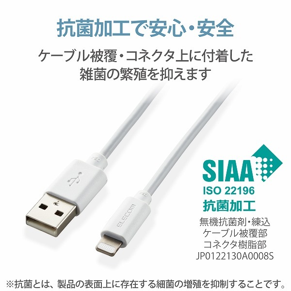 ELECOM ���쥳�� MPA-MUAL10WH Lightning�����̎ގ� �ޤȤޤ뎹���̎ގ� �������� ���� 1.0m �Ύ܎��� �ڥ���󥻥��Բġ��̳�ƻ����Υ�������Բġ�