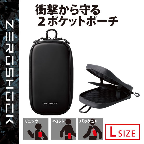 ELECOM ���쥳�� P-05CZ2BK ���ޥۥݡ��� 2���Ǽ L������ 3Way ( ���٥�ȥ롼�� ���������٥�ȥ롼�� ����ӥʥեå� ) �׷�ۼ� ZEROSHOCK �֥�å��ڥ���󥻥��Բġ��̳�ƻ����Υ�������Բġ�